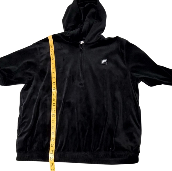 Fila Y2K Velour Black Quarter Zip Pullover - Picture 3 of 8